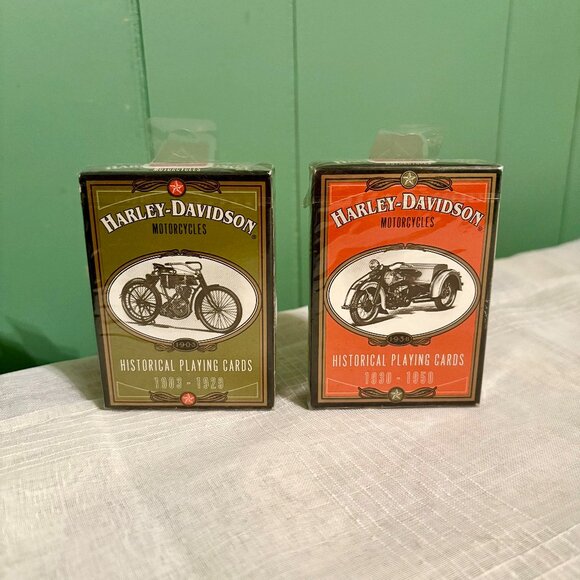 Vintage 1997 Harley Davidson Playing Cards 2 Decks Factory Sealed USPCC - Picture 1 of 3